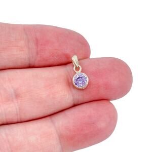 Purple Amethyst Pendant | Sterling Silver 925 Dainty Bezel